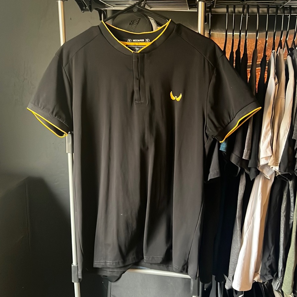 Nick Danger black and gold Tshirt